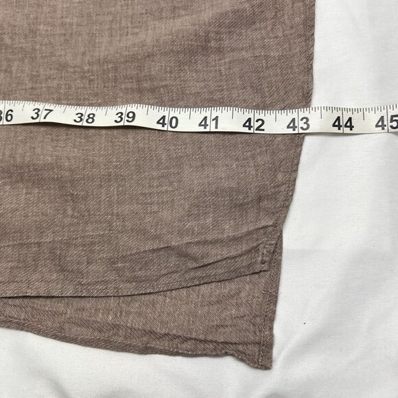 Neuflora Women's Linen Blend Midi Dress Size Small Taupe V Neck Pockets - Picture 11 of 12